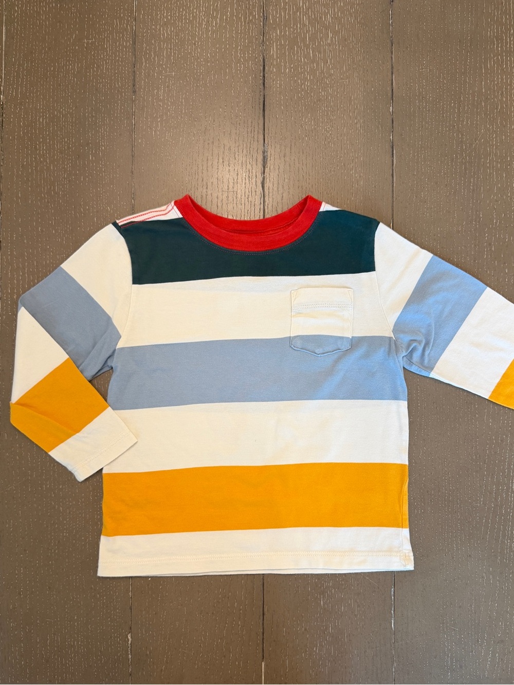 Hanna Andersson Boys’ Relaxed Fit Long-Sleeve Colorblock T-Shirt • Size 4